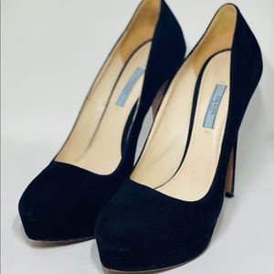 Authentic Prada Suede Black Pumps
